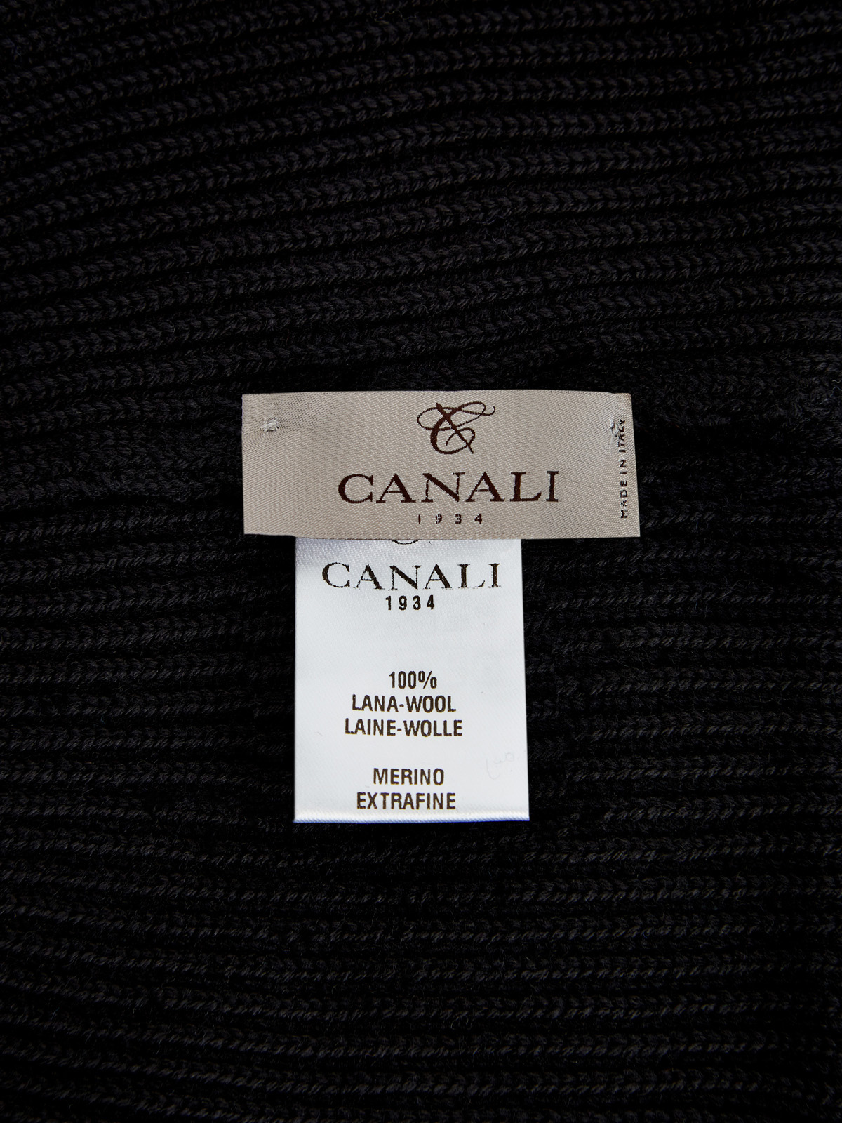 Шапка из мягкой шерсти мериноса с отворотом CANALI, цвет черный, размер S;M;L - фото 4